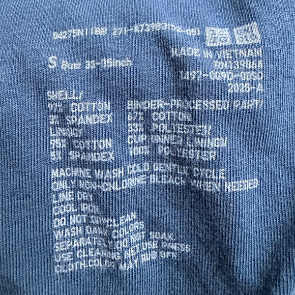 UNIQLO RIBBED CROPPED BRA TOP | BLUE | SIZE S - Picture 4 of 4